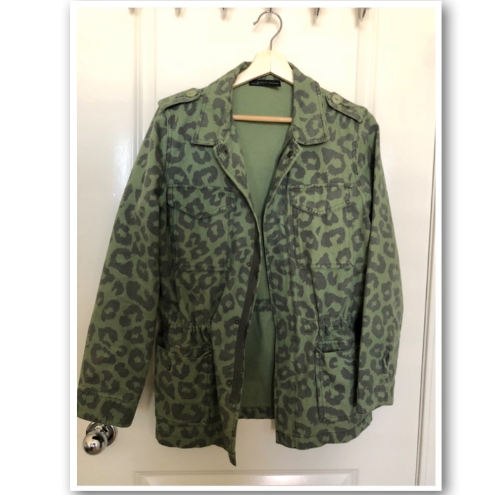 Leopard Printed Green Jacket